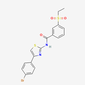 molecular formula C18H15BrN2O3S2 B2783739 N-(4-(4-bromophenyl)thiazol-2-yl)-3-(ethylsulfonyl)benzamide CAS No. 898434-15-6