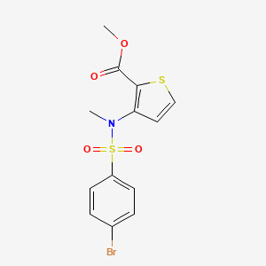 molecular formula C13H12BrNO4S2 B2783741 Methyl 3-[[(4-bromophenyl)sulfonyl](methyl)amino]thiophene-2-carboxylate CAS No. 1707586-36-4
