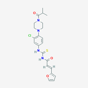 molecular formula C22H25ClN4O3S B278375 N-[3-chloro-4-(4-isobutyryl-1-piperazinyl)phenyl]-N'-[3-(2-furyl)acryloyl]thiourea 