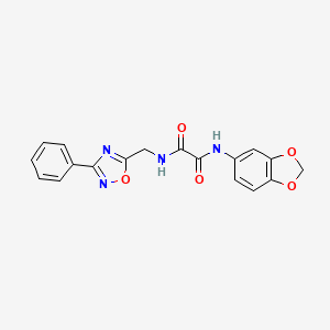 molecular formula C18H14N4O5 B2783753 N'-(2H-1,3-benzodioxol-5-yl)-N-[(3-phenyl-1,2,4-oxadiazol-5-yl)methyl]ethanediamide CAS No. 1207032-76-5