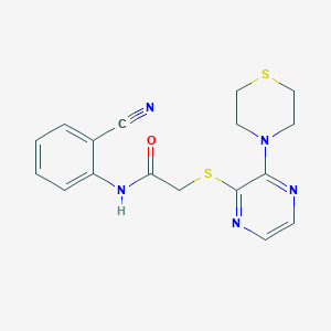 N-(2-cyanophenyl)-2-((3-thiomorpholinopyrazin-2-yl)thio)acetamide
