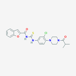 molecular formula C24H25ClN4O3S B278376 N-(1-benzofuran-2-ylcarbonyl)-N'-[3-chloro-4-(4-isobutyryl-1-piperazinyl)phenyl]thiourea 