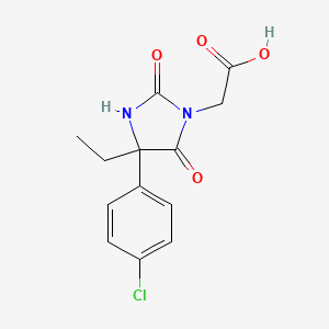 2-[4-(4-Chlorophenyl)-4-ethyl-2,5-dioxoimidazolidin-1-yl]acetic acid
