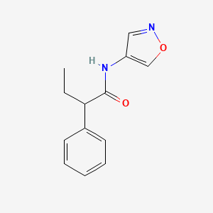 molecular formula C13H14N2O2 B2783766 N-(1,2-oxazol-4-yl)-2-phenylbutanamide CAS No. 1396813-19-6