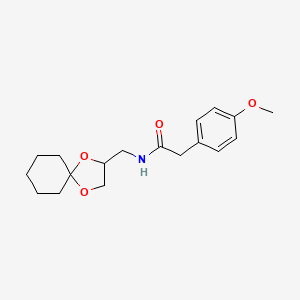 molecular formula C18H25NO4 B2783782 N-({1,4-dioxaspiro[4.5]decan-2-yl}methyl)-2-(4-methoxyphenyl)acetamide CAS No. 899729-87-4