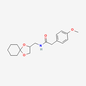 molecular formula C18H25NO4 B2783782 N-(1,4-dioxaspiro[4.5]decan-2-ylmethyl)-2-(4-methoxyphenyl)acetamide CAS No. 899729-87-4
