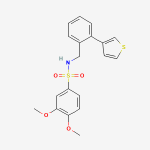 molecular formula C19H19NO4S2 B2783783 3,4-dimethoxy-N-(2-(thiophen-3-yl)benzyl)benzenesulfonamide CAS No. 1797894-92-8
