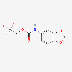 molecular formula C10H8F3NO4 B2783785 2,2,2-trifluoroethyl N-(2H-1,3-benzodioxol-5-yl)carbamate CAS No. 929972-21-4