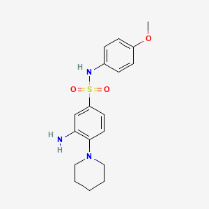 molecular formula C18H23N3O3S B2783788 3-Amino-N-(4-methoxy-phenyl)-4-piperidin-1-yl-benzenesulfonamide CAS No. 326092-19-7