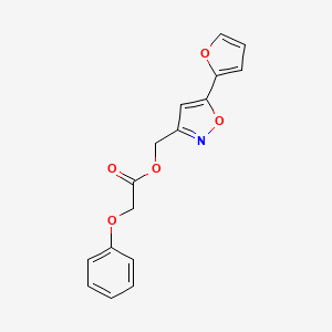 molecular formula C16H13NO5 B2783789 (5-(Furan-2-yl)isoxazol-3-yl)methyl 2-phenoxyacetate CAS No. 879310-08-4