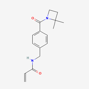 molecular formula C16H20N2O2 B2783790 N-[[4-(2,2-Dimethylazetidine-1-carbonyl)phenyl]methyl]prop-2-enamide CAS No. 2202074-80-2
