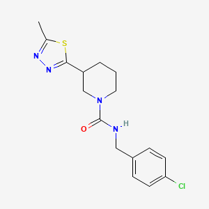 molecular formula C16H19ClN4OS B2783792 N-(4-chlorobenzyl)-3-(5-methyl-1,3,4-thiadiazol-2-yl)piperidine-1-carboxamide CAS No. 1171173-75-3