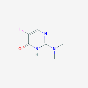 molecular formula C6H8IN3O B2783793 2-(Dimethylamino)-5-iodo-3,4-dihydropyrimidin-4-one CAS No. 1526273-12-0