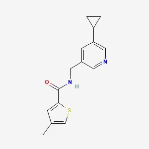 molecular formula C15H16N2OS B2783796 N-[(5-cyclopropylpyridin-3-yl)methyl]-4-methylthiophene-2-carboxamide CAS No. 2034615-73-9