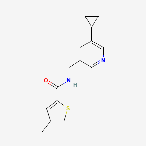 molecular formula C15H16N2OS B2783796 N-((5-cyclopropylpyridin-3-yl)methyl)-4-methylthiophene-2-carboxamide CAS No. 2034615-73-9