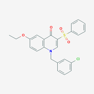 molecular formula C24H20ClNO4S B2783797 1-(3-chlorobenzyl)-6-ethoxy-3-(phenylsulfonyl)quinolin-4(1H)-one CAS No. 866725-93-1