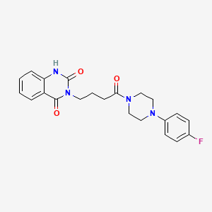 molecular formula C22H23FN4O3 B2783798 3-[4-[4-(4-fluorophenyl)piperazin-1-yl]-4-oxobutyl]-1H-quinazoline-2,4-dione CAS No. 896373-57-2