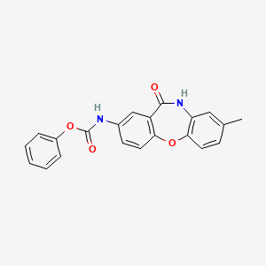 molecular formula C21H16N2O4 B2783800 苯基 (8-甲基-11-氧代-10,11-二氢二苯并[b,f][1,4]噁唑-2-基)甲酸酯 CAS No. 921891-34-1