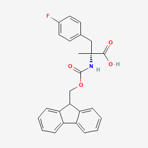 molecular formula C25H22FNO4 B2783807 (R)-2-((((9H-Fluoren-9-yl)methoxy)carbonyl)amino)-3-(4-fluorophenyl)-2-methylpropanoic acid CAS No. 1175838-03-5; 1217777-84-8