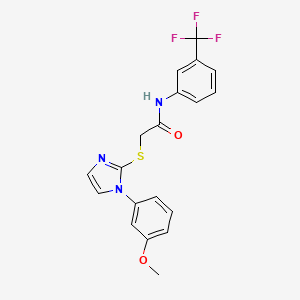 molecular formula C19H16F3N3O2S B2783809 2-[1-(3-methoxyphenyl)imidazol-2-yl]sulfanyl-N-[3-(trifluoromethyl)phenyl]acetamide CAS No. 851132-50-8
