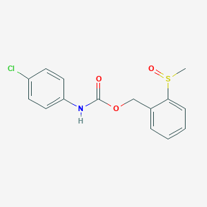 molecular formula C15H14ClNO3S B2783813 2-(methylsulfinyl)benzyl N-(4-chlorophenyl)carbamate CAS No. 338967-94-5