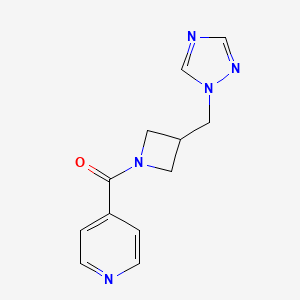 molecular formula C12H13N5O B2783815 (3-((1H-1,2,4-triazol-1-yl)methyl)azetidin-1-yl)(pyridin-4-yl)methanone CAS No. 2189434-77-1