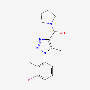 molecular formula C15H17FN4O B2783823 (1-(3-fluoro-2-methylphenyl)-5-methyl-1H-1,2,3-triazol-4-yl)(pyrrolidin-1-yl)methanone CAS No. 1326919-60-1