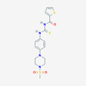 molecular formula C17H20N4O3S3 B278383 N-{4-[4-(methylsulfonyl)-1-piperazinyl]phenyl}-N'-(2-thienylcarbonyl)thiourea 