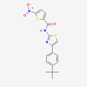 molecular formula C18H17N3O3S2 B2783836 N-[4-(4-tert-butylphenyl)-1,3-thiazol-2-yl]-5-nitrothiophene-2-carboxamide CAS No. 307510-59-4