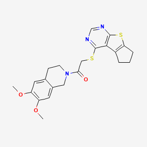 2-((6,7-dihydro-5H-cyclopenta[4,5]thieno[2,3-d]pyrimidin-4-yl)thio)-1-(6,7-dimethoxy-3,4-dihydroisoquinolin-2(1H)-yl)ethanone