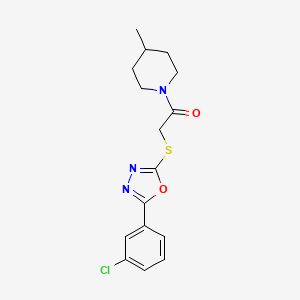 1-({[5-(3-Chlorophenyl)-1,3,4-oxadiazol-2-yl]thio}acetyl)-4-methylpiperidine