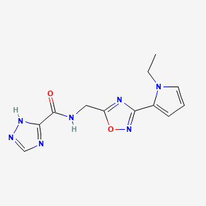 N-((3-(1-ethyl-1H-pyrrol-2-yl)-1,2,4-oxadiazol-5-yl)methyl)-1H-1,2,4-triazole-5-carboxamide