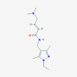 (E)-4-(Dimethylamino)-N-[(1-ethyl-3,5-dimethylpyrazol-4-yl)methyl]but-2-enamide