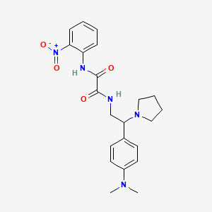 molecular formula C22H27N5O4 B2783872 N'-{2-[4-(dimethylamino)phenyl]-2-(pyrrolidin-1-yl)ethyl}-N-(2-nitrophenyl)ethanediamide CAS No. 899729-39-6
