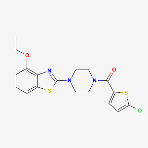 molecular formula C18H18ClN3O2S2 B2783873 (5-Chlorothiophen-2-yl)(4-(4-ethoxybenzo[d]thiazol-2-yl)piperazin-1-yl)methanone CAS No. 897478-91-0