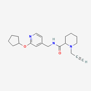 molecular formula C20H27N3O2 B2783882 N-{[2-(cyclopentyloxy)pyridin-4-yl]methyl}-1-(prop-2-yn-1-yl)piperidine-2-carboxamide CAS No. 1375946-94-3