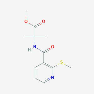 molecular formula C12H16N2O3S B2783884 Methyl 2-methyl-2-{[2-(methylsulfanyl)pyridin-3-yl]formamido}propanoate CAS No. 1089358-90-6