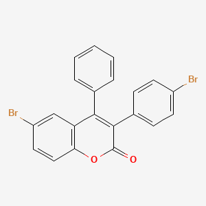 molecular formula C21H12Br2O2 B2783888 6-Bromo-3-(4-bromophenyl)-4-phenylchromen-2-one CAS No. 332104-47-9