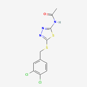 molecular formula C11H9Cl2N3OS2 B2783892 N-(5-((3,4-dichlorobenzyl)thio)-1,3,4-thiadiazol-2-yl)acetamide CAS No. 693231-02-6