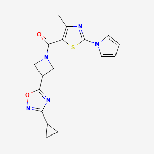 (3-(3-cyclopropyl-1,2,4-oxadiazol-5-yl)azetidin-1-yl)(4-methyl-2-(1H-pyrrol-1-yl)thiazol-5-yl)methanone