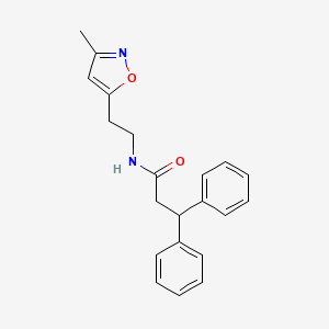 molecular formula C21H22N2O2 B2783896 N-[2-(3-METHYL-1,2-OXAZOL-5-YL)ETHYL]-3,3-DIPHENYLPROPANAMIDE CAS No. 1421459-23-5