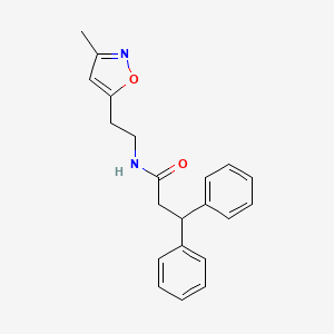 molecular formula C21H22N2O2 B2783896 N-(2-(3-methylisoxazol-5-yl)ethyl)-3,3-diphenylpropanamide CAS No. 1421459-23-5