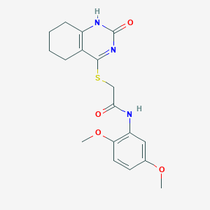 molecular formula C18H21N3O4S B2783901 N-(2,5-dimethoxyphenyl)-2-[(2-oxo-1,2,5,6,7,8-hexahydroquinazolin-4-yl)sulfanyl]acetamide CAS No. 946372-27-6