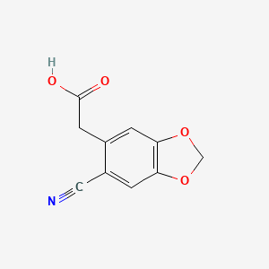 molecular formula C10H7NO4 B2783902 2-(6-cyano-2H-1,3-benzodioxol-5-yl)acetic acid CAS No. 1315577-19-5