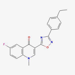 molecular formula C20H16FN3O2 B2783903 3-[3-(4-ethylphenyl)-1,2,4-oxadiazol-5-yl]-6-fluoro-1-methylquinolin-4(1H)-one CAS No. 1207048-66-5