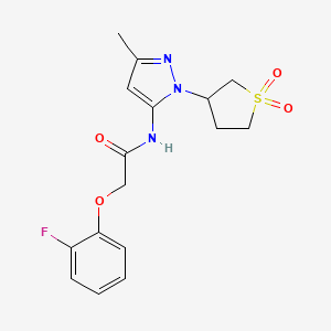 molecular formula C16H18FN3O4S B2783905 N-(1-(1,1-dioxidotetrahydrothiophen-3-yl)-3-methyl-1H-pyrazol-5-yl)-2-(2-fluorophenoxy)acetamide CAS No. 1170885-69-4