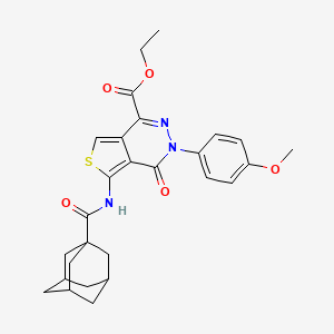 molecular formula C27H29N3O5S B2783906 ethyl 5-(adamantane-1-amido)-3-(4-methoxyphenyl)-4-oxo-3H,4H-thieno[3,4-d]pyridazine-1-carboxylate CAS No. 851951-65-0