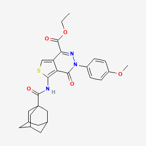 molecular formula C27H29N3O5S B2783906 Ethyl 5-(adamantane-1-carbonylamino)-3-(4-methoxyphenyl)-4-oxothieno[3,4-d]pyridazine-1-carboxylate CAS No. 851951-65-0