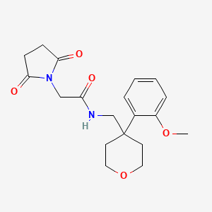 2-(2,5-dioxopyrrolidin-1-yl)-N-((4-(2-methoxyphenyl)tetrahydro-2H-pyran-4-yl)methyl)acetamide
