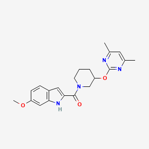 (3-((4,6-dimethylpyrimidin-2-yl)oxy)piperidin-1-yl)(6-methoxy-1H-indol-2-yl)methanone